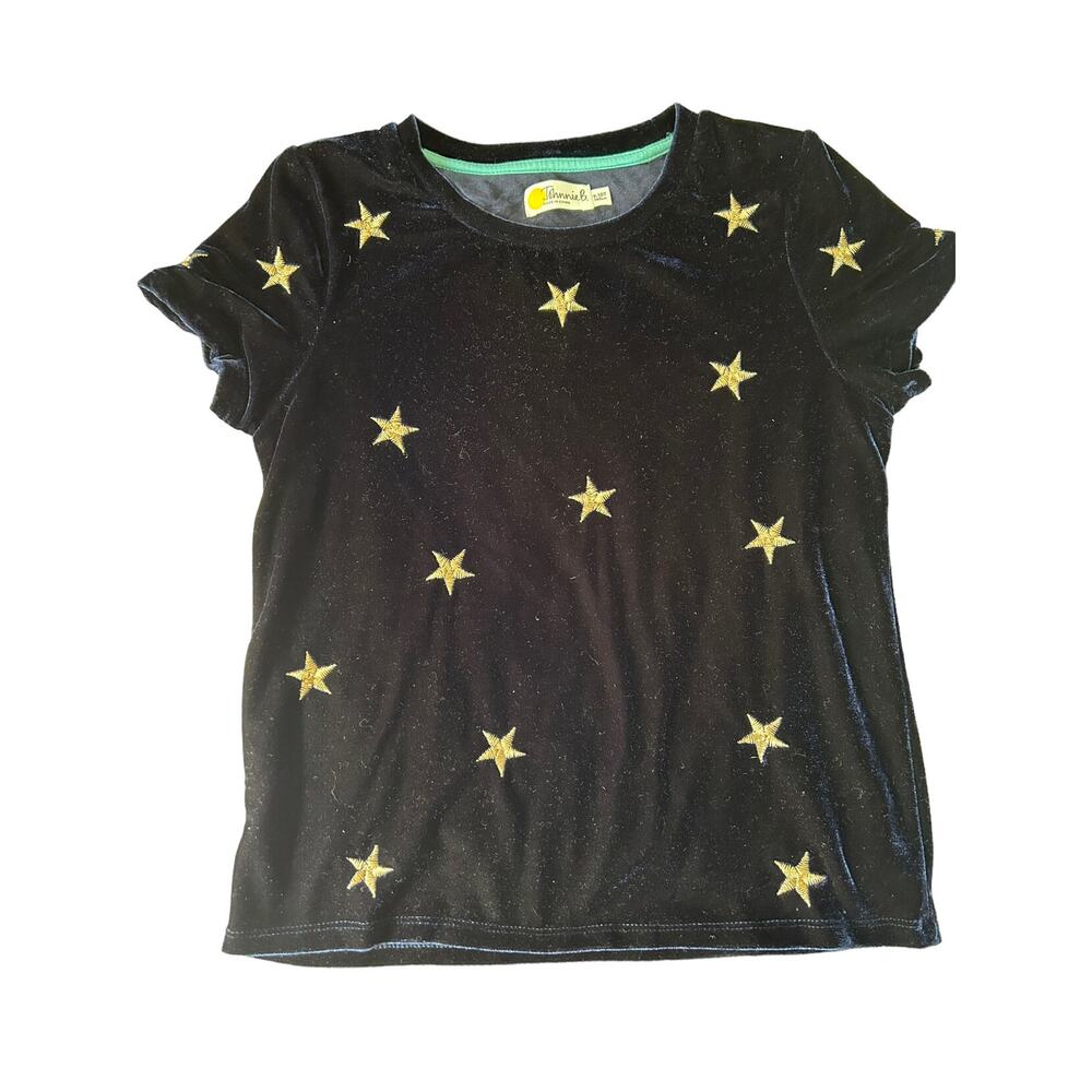 Johnnie B Mini Boden Navy Stars Velour Shirt size 9-10